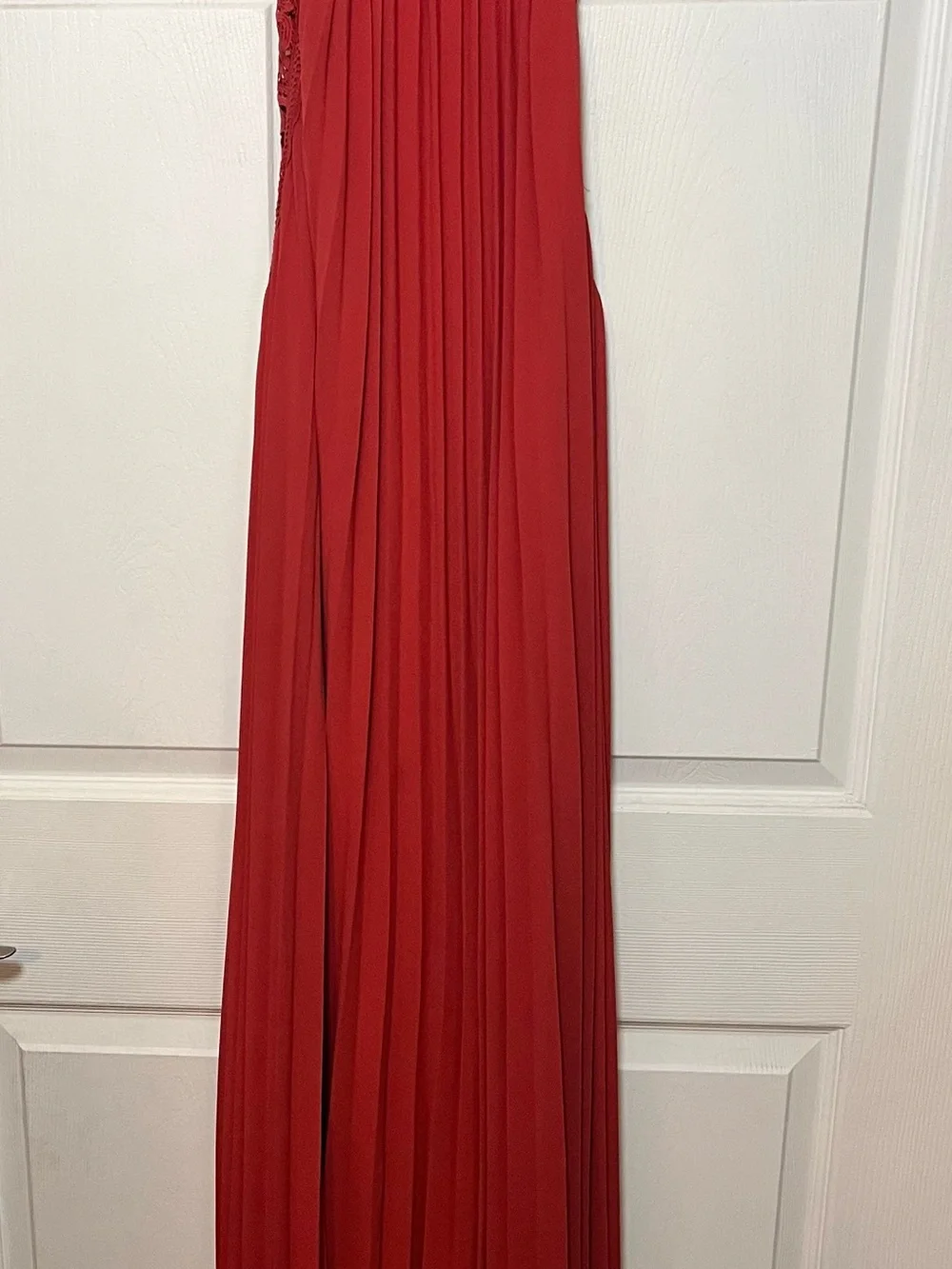 Lulu's Pleated Halter Maxi Dress in Terracotta - Picture 7 of 13